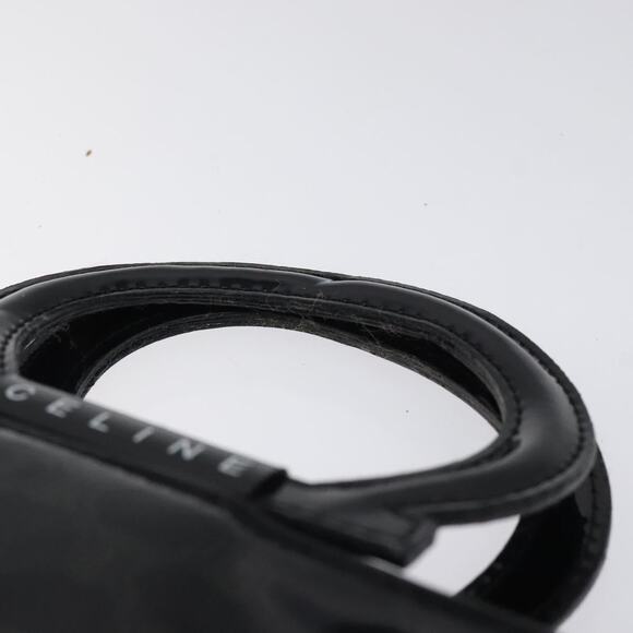 CELINE Macadam Canvas Hand Bag Enamel Black - Picture 8 of 11